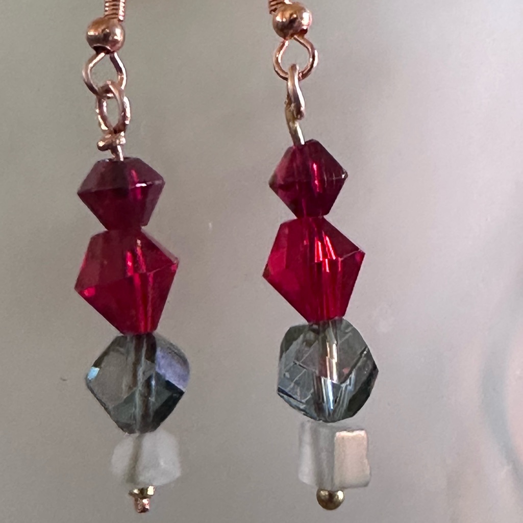 Garnet Crystal Earrings